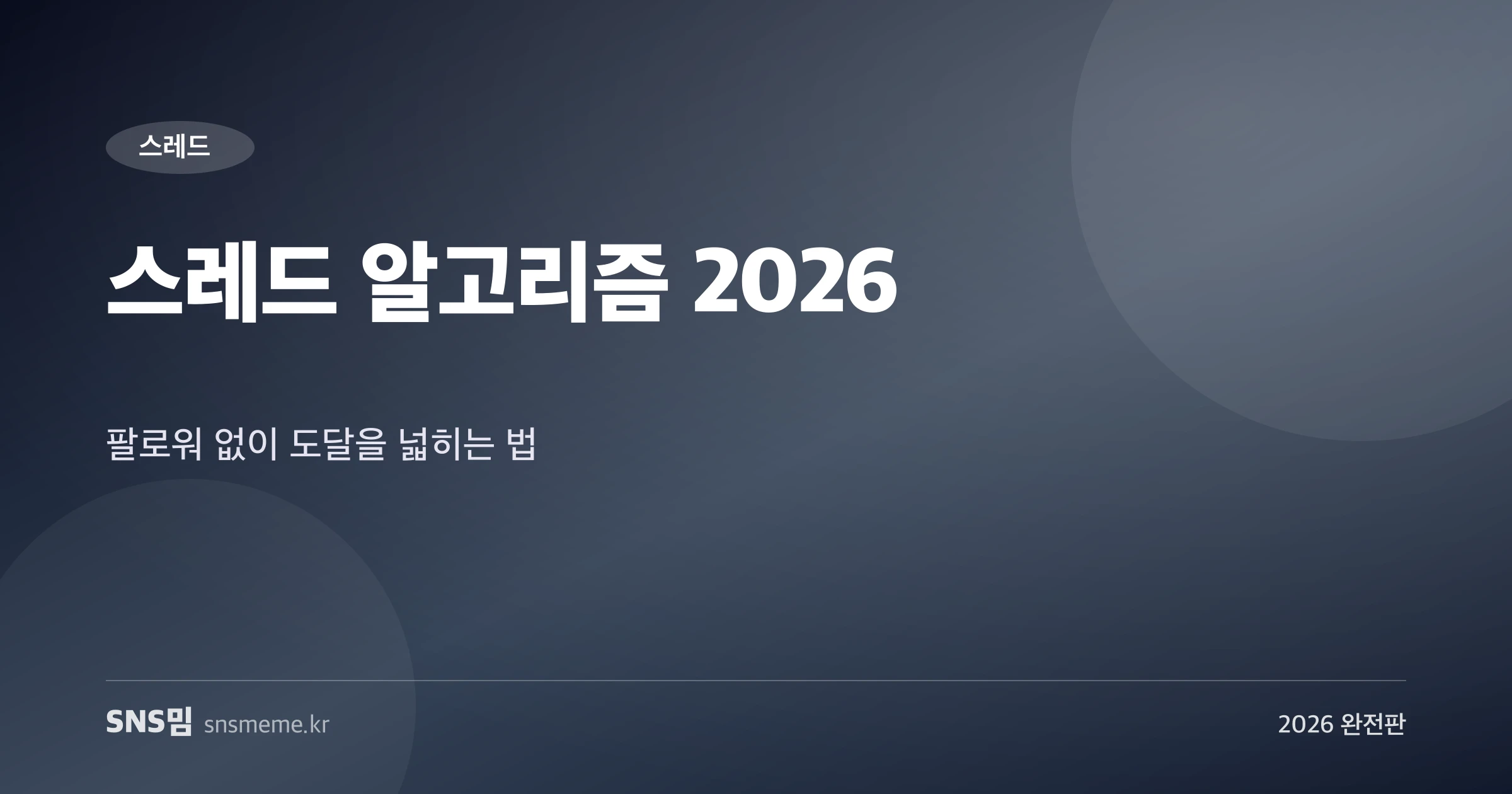 스레드 알고리즘 2026 가이드 히어로 이미지