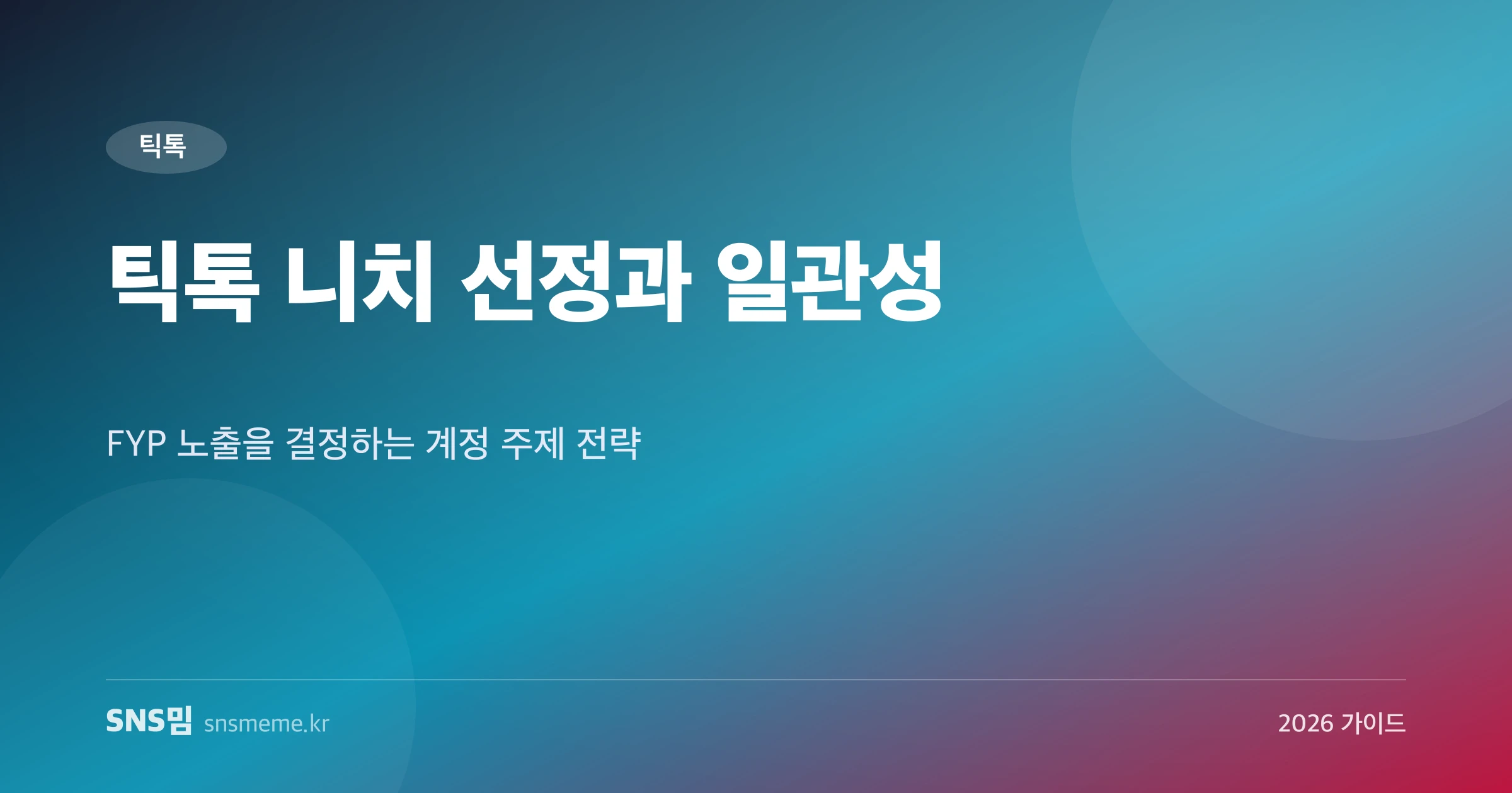 틱톡 니치 선정과 일관성 전략 가이드 히어로 이미지