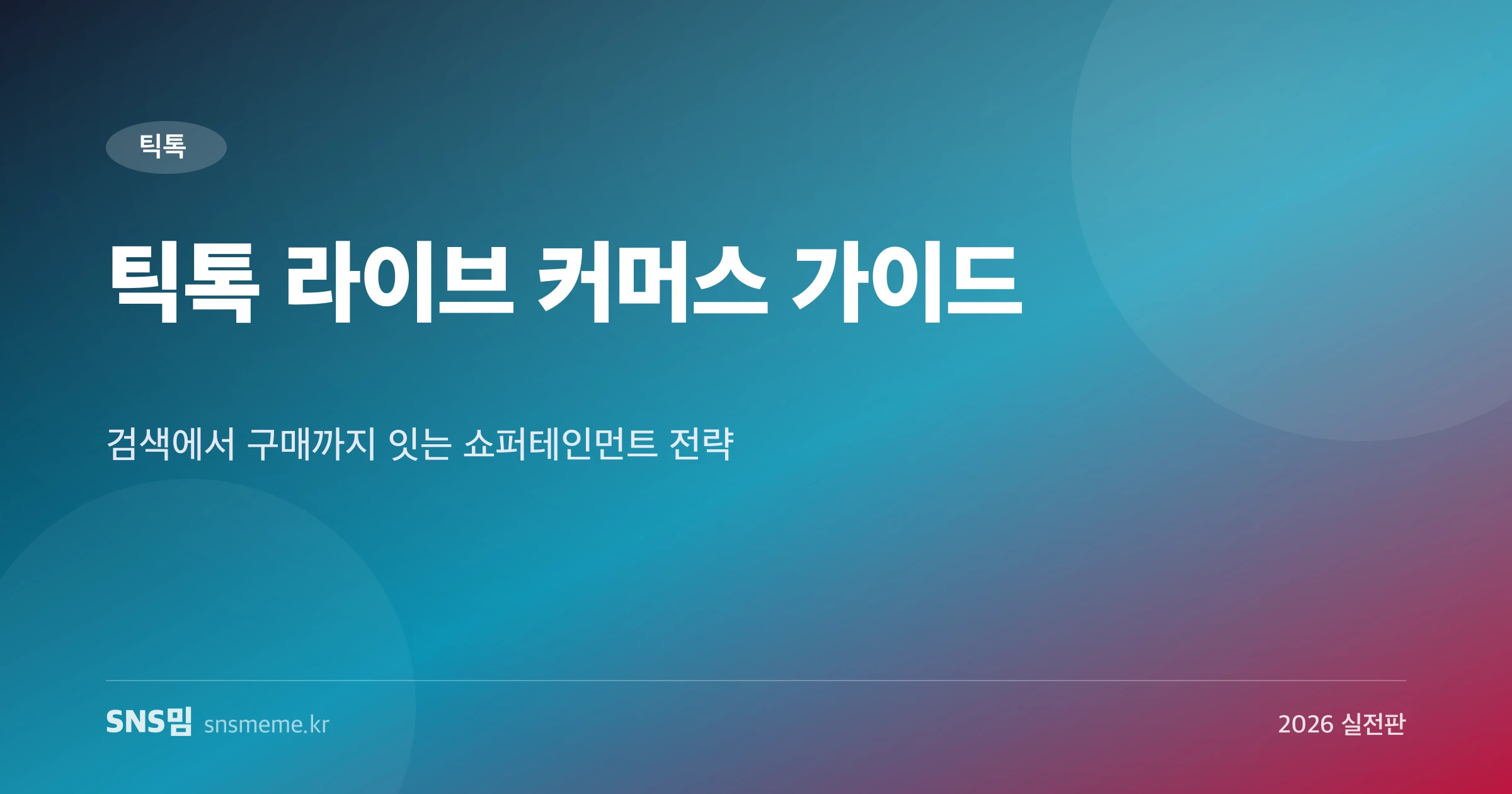 틱톡 라이브 커머스 쇼퍼테인먼트 전략 가이드 히어로 이미지